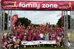 All the finishers of Families on Track together with Steve Cram and Laura Muir
