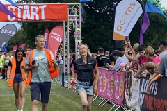 Steve Cram and Allison Curbishley on the start line 