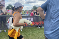 Lady and goose