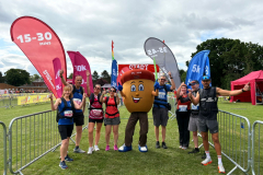 pacers and Acorns mascot before the race